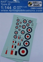 4+ Publications DMK-14406 1/144 Decals RAF roundels Type D (2 sets)