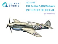 Quinta studio QD32146 P-40B Warhawk (Trumpeter) 3D Декаль интерьера кабины 1/32