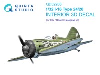 Quinta studio QD32206 И-16 тип 24/28 (ICM) 3D Декаль интерьера кабины 1/32