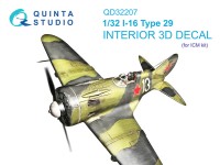 Quinta studio QD32207 И-16 Type 29 (ICM) 3D Декаль интерьера кабины 1/32