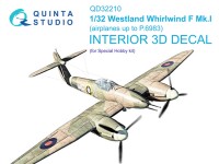 Quinta studio QD32210 Westland Whirlwind F Mk.I (Special Hobby) 3D Декаль интерьера кабины 1/32