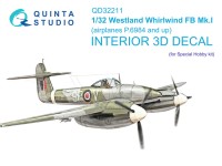 Quinta studio QD32211 Westland Whirlwind FB Mk.I (Special Hobby) 3D Декаль интерьера кабины 1/32