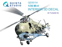 Quinta studio QD35114 Ми-4 (Trumpeter) 3D Декаль интерьера кабины 1/35