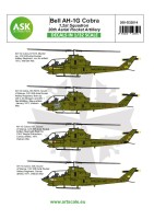 Art Scale 200-D32014 Bell AH-1G Cobra 20th Aerial rocket artilery part 1. Decal sheet. Contain decals for follow markings 1/32