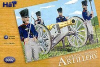 HAT 8007 Napoleonic Prussian Artillery. 4 cannon with 24 crew, 4 pack horses and 12 interchangeable barrels. 1/72