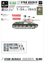 Star Decals STAR16003 Soviet T-34 model/1943 - T-34 model/1943 Leningrad front early 1943 1/16