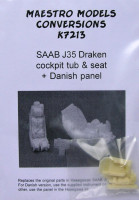 Maestro Models MMMK7213 Saab J-35 'Draken' cockpit set, tub and seat PLUS Danish Air Force instrument panel 1/72