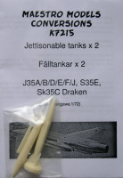 Maestro Models MMMK7215 Saab J-35 'Draken' fuel tanks with pylon 1/72