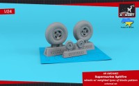 Armory ARAW24403 Supermarine Spitfire Mk.IXc wheels with weighted tyres of blocks pattern & 4-spoke hubs 1/24