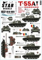Star Decals 48-B1001 Soviet T-55A Tanks # 1. Cold War.Soviet (Army and Naval Infantry), Poland, Hungary, Czechoslovakia, Germany (DDR), Romania and Jugoslavia 1/48