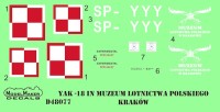 Model Maker Decals D48077 Yakovlev Yak-18 SP-YYY decal + mask 1/48
