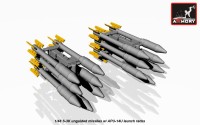 Armory ARACA4814 S-3K unguided missiles with APU-14U launcher rack for any Sukhoi Su-27/Su-17 models 1/48