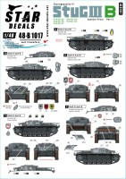 Star Decals 48-B1017 Sturmgeschutz/StuG.III B 1941-42 # 2. Sturmgeschutz/StuG.Abt. 182, Sturmgeschutz/StuG.Abt. 190, Sturmgeschutz/StuG.Abt. 197, Sturmgeschutz/StuG.Abt. 243, Sturmgeschutz/StuG.Abt. 244 1/48