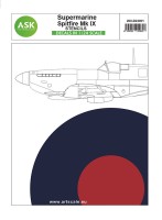 Art Scale 200-D24001 Supermarine Spitfire Mk.IXc - stencils The sheet contains decals - complete stencils for two models 1/24