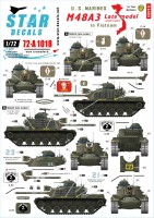 Star Decals 72-A1018 U.S. Marines in Vietnam. M48A3 Late model (raised cupola). 1st Tank Battalion 1/72