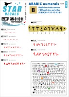 Star Decals 35-C1011 Arabic numerals #1. Generic BLACK numbers in 7 sizes and styles 1/35