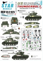 Star Decals 35-C1025 Thunderbolt V / VI / VII - 37th Tank Bn. M4 Sherman, M4A3 (76), M4A3E8 HVSS 1/35