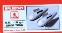 Brengun BRL-32047 US 110 gal drop tank (2 pcs.) 1/32